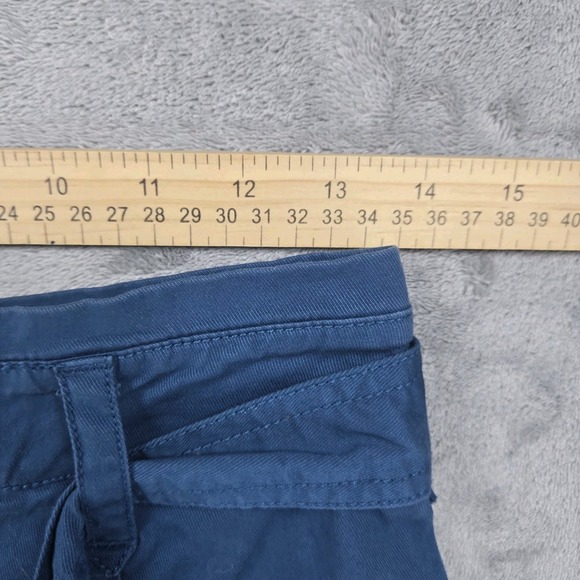 Anthropologie Size 4 Ellie Embroidered Utility Barrel Paperbag Pants Preppy Blue - Picture 6 of 8